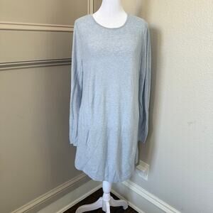 Eileen Fisher System Women Sweater Tunic Pullover Size L Tencel Cotton Silk